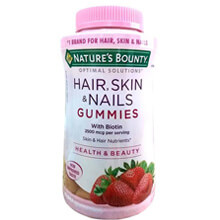 Kẹo Nature's Bounty đẹp da tóc móng Hair Skin & Nails Gummies with Biotin 230 viên của Mỹ