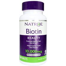Thuốc trị rụng tóc Biotin 10000mcg của Natrol Mỹ (100 viên) - giúp mọc tóc nhanh, móng khỏe