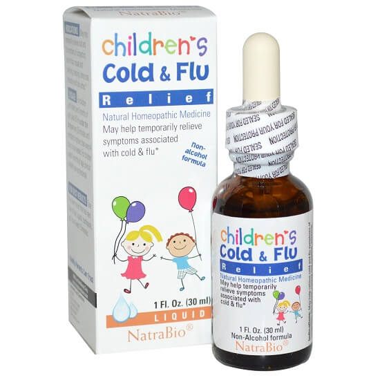Siro Children Cold and Flu Relief Natrabio 30ml của Mỹ - Hỗ trợ điều trị cảm cúm